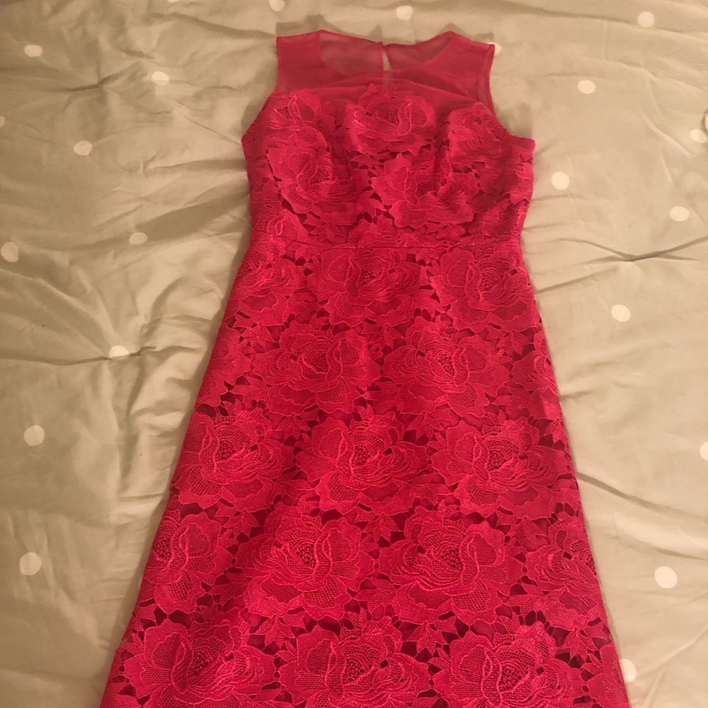 Lace dress with mesh top